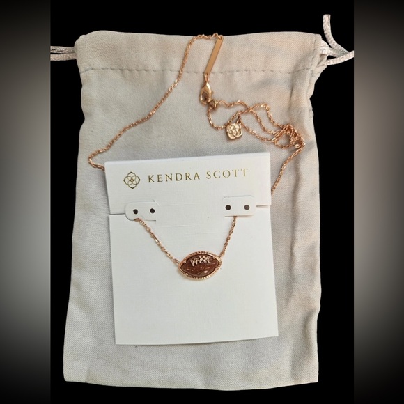 Kendra Scott Jewelry - KENDRA SCOTT Football Autumn Fall 14K Rose Gold 19” Football Necklace NEW NWT